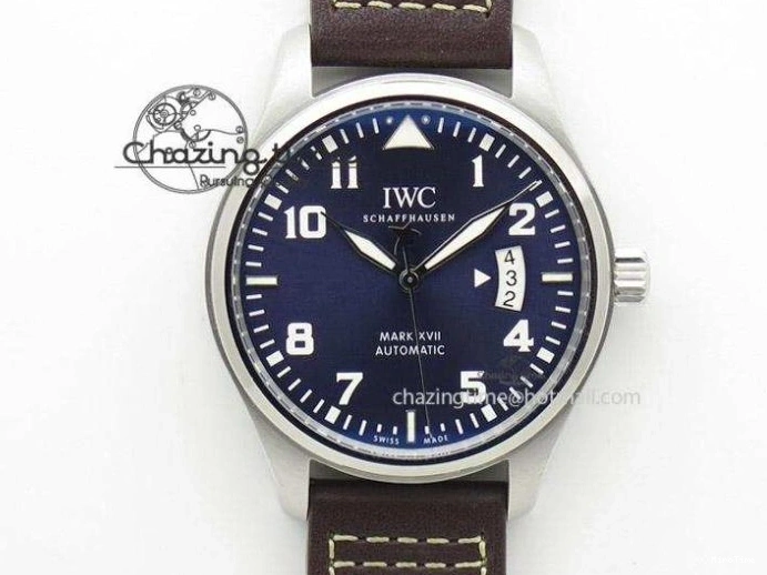 MIROTIME 0504 SmartChoice Mark XVIII IW327006 Titanium M+F 1:1 Best Edition Black Dial on Brown Leather Strap A 7145